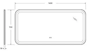 Зеркало с подсветкой Cezares Stylus 140x70 с подогревом CZR-SPC-STYLUS-1400-700-TCH-WARM Зеркало с подсветкой Cezares Stylus 140x70 с подогревом CZR-SPC-STYLUS-1400-700-TCH-WARM, 2