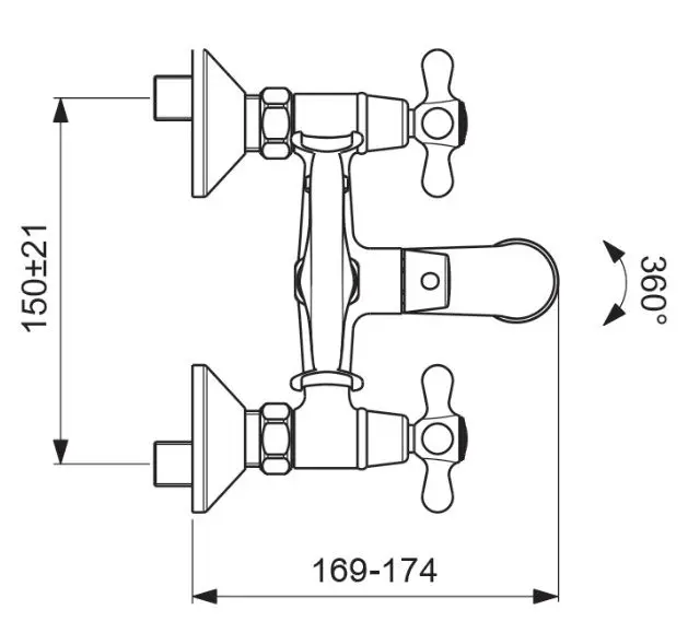 Смеситель для ванны Vidima Retro хром/белый BA354AA Смеситель для ванны Vidima Retro хром/белый BA354AA, 3