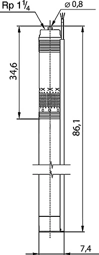 Насос скважинный центробежный 3" Grundfos SQ 2-100 96510202 Насос скважинный центробежный 3" Grundfos SQ 2-100 96510202