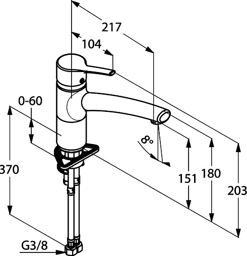 Смеситель для кухни Kludi Trendo хром 335740575 Смеситель для кухни Kludi Trendo хром 335740575