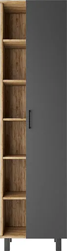 Шкаф-пенал напольный Домино Craft 50 графит/дуб вотан DCr2207P