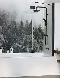 Шторка на ванну 1000мм прозрачное стекло Radaway Essenza New Black PND II 100 R 10002100-54-01R, 1