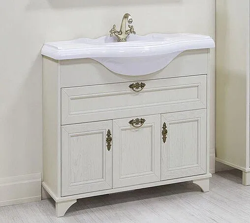 Тумба под умывальник напольная Aquaton Идель 105 дуб белый 1A197801IDM70