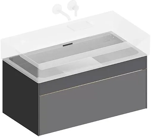 Тумба под умывальник подвесная Kerama Marazzi Logica 90 стальной серый LOG.90.2\ST