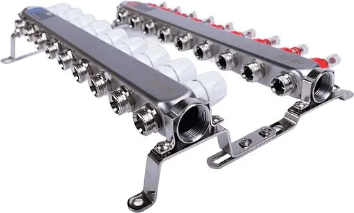 Группа коллекторная с расходомерами 9 отводов 1&quot;в/в x ¾&quot;ек FDV S1101A-1/9