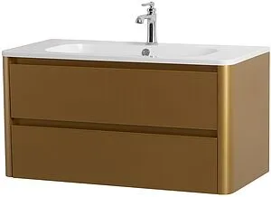 Тумба-умывальник подвесная Cezares Relax 100 брашированное золото RELAX-1000-2C-SO-BORO-P+CZR-1000/480-LV-MR-NV Тумба-умывальник подвесная Cezares Relax 100 брашированное золото RELAX-1000-2C-SO-BORO-P+CZR-1000/480-LV-MR-NV, 4