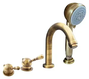 Смеситель на борт ванны на 4 отверстия Rav Slezak Labe бронза L062.5PSM, 1