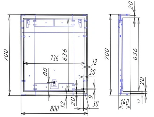 Зеркало с подсветкой Cersanit Louna 80 белый SP-LU-LOU80-Os Зеркало с подсветкой Cersanit Louna 80 белый SP-LU-LOU80-Os