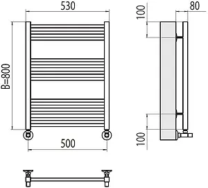 Полотенцесушитель водяной лесенка Terminus Сицилия П12 500х800 полированная сталь 4670078530790, 2