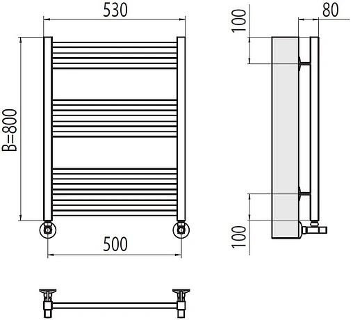 Полотенцесушитель водяной лесенка Terminus Сицилия П12 500х800 полированная сталь 4670078530790