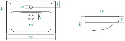 Раковина Santek Тигода 55 белый 1WH302127
