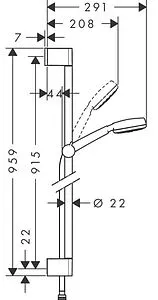 Душевая стойка Hansgrohe Crometta 100 1jet 90см хром/белый 26658400 Душевая стойка Hansgrohe Crometta 100 1jet 90см хром/белый 26658400, 2