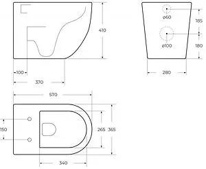 Унитаз приставной безободковый BelBagno Sfera-R белый BB2141CBR/SC, 2