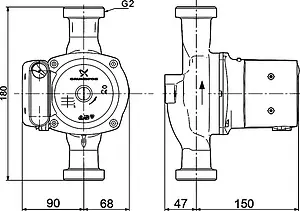 Насос циркуляционный Grundfos UPS 32-100 180 95906500 Насос циркуляционный Grundfos UPS 32-100 180 95906500, 2