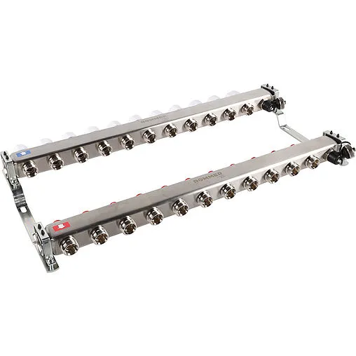 Группа коллекторная без расходомеров 11 отводов 1&quot;в/в x ¾&quot;ек Rommer RMS-3201-000011