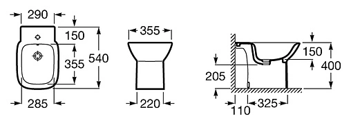 Биде напольное Roca Debba белый 357994000