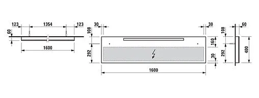 Зеркало с подсветкой Laufen Alessi one 160 с подогревом 4.4844.1.097.200.1