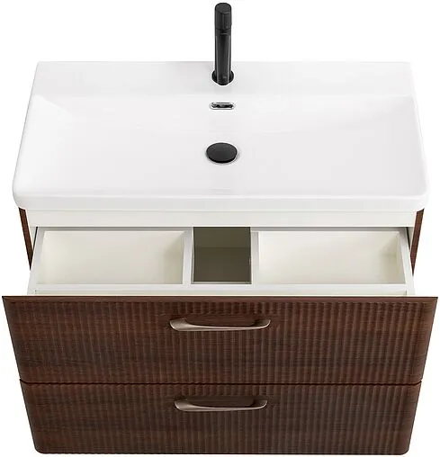 Тумба-умывальник подвесная BelBagno DUE 80 Noce DUE-800-2C-SO-NOCE-P+BB-8076-3-80