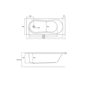 Ванна акриловая Cersanit Nike 170x70 63347 Ванна акриловая Cersanit Nike 170x70 63347, 3