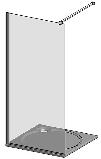 Душевое ограждение 1200мм прозрачное стекло Roltechnik Exclusive Line ECWALK/1200 black elox 585-1200000-05-02