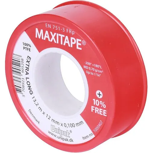 Лента ФУМ 12 x 0.1мм x 13,2м Unipak Maxitape 1000407