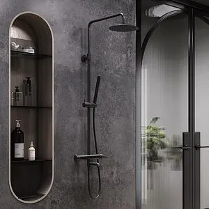 Душевая система с термостатом для ванны Damixa Scandinavian Pure чёрный матовый 936740300 Душевая система с термостатом для ванны Damixa Scandinavian Pure чёрный матовый 936740300, 3