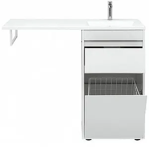 Тумба-умывальник напольная над стиральной машиной Aquanet Токио 110 R белый 00239289+00235498, 5