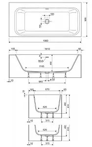 Ванна из искусственного камня Cezares Titan-Vario-190-90-BLD Ванна из искусственного камня Cezares Titan-Vario-190-90-BLD, 2