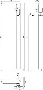 Смеситель для ванны напольный Ravak Chrome хром X070101, 2