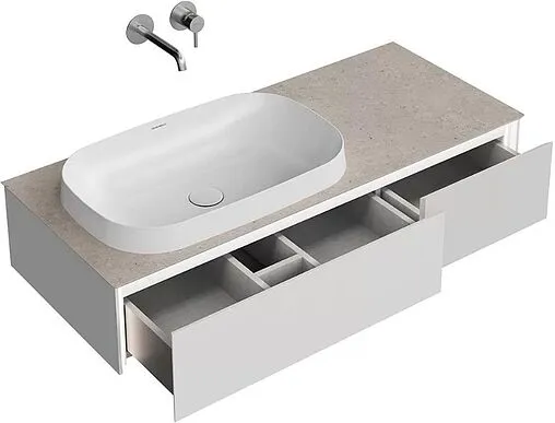 Тумба-умывальник подвесная Kerama Marazzi Magica 120 утренний серый матовый MA.120.2\MGR.M+MA.wbi.65+