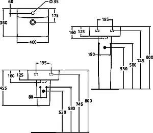 Раковина Ideal Standard Connect Cube 40 белый E803301 Раковина Ideal Standard Connect Cube 40 белый E803301, 2