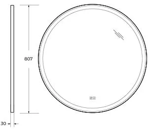 Зеркало с подсветкой Cezares Cadro 80 с подогревом чёрный CZR-SPC-CADRO-800-LED-TCH-WARM Зеркало с подсветкой Cezares Cadro 80 с подогревом чёрный CZR-SPC-CADRO-800-LED-TCH-WARM, 2