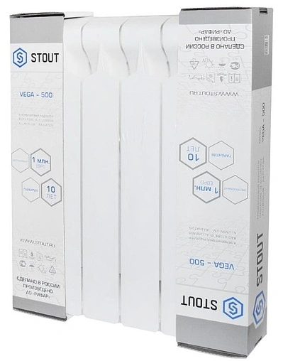 Радиатор алюминиевый 11 секций Stout Vega 500 SRA-0310-050011 Радиатор алюминиевый 11 секций Stout Vega 500 SRA-0310-050011