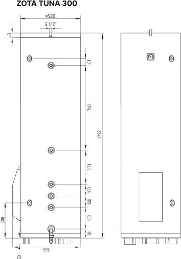 Бойлер комбинированного нагрева Zota TUNA 300 (24 кВт) ZH3468421300