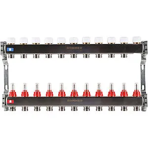 Группа коллекторная с расходомерами 11 отводов 1&quot;в/в x ¾&quot;ек Rommer RMS-1200-000011, 1