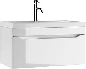 Тумба-умывальник подвесная Айсберг Ева 80 белый DA5903T+4670142930020, 1