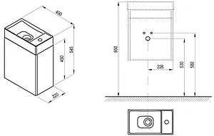 Тумба-умывальник подвесная Ravak Veda Slim 40 белый X000001386+XJX01240000 Тумба-умывальник подвесная Ravak Veda Slim 40 белый X000001386+XJX01240000, 2