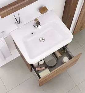 Тумба под умывальник подвесная Ravak 10° SD 65 тёмный орех/белый X000000738, 3