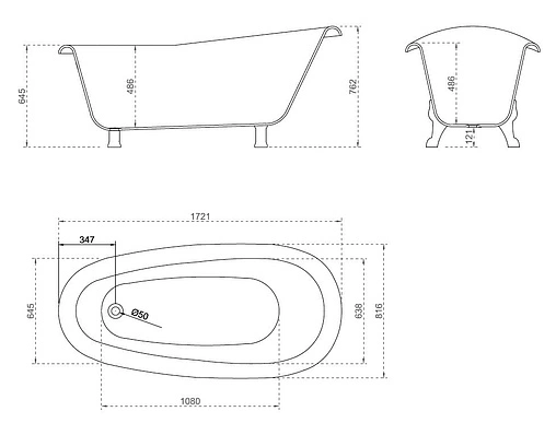 Ванна акриловая отдельностоящая Abber 170x80 AB9292