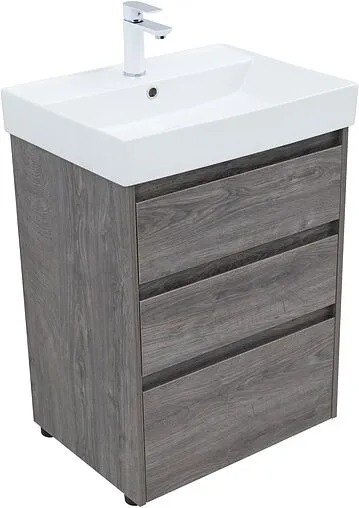 Тумба-умывальник напольная Aquanet Nova Lite 60 дуб рошелье 00302470+00242905