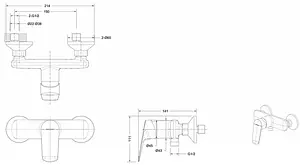 Смеситель для душа Bravat Rhein чёрный матовый F9429564BW-01-ENG Смеситель для душа Bravat Rhein чёрный матовый F9429564BW-01-ENG, 2
