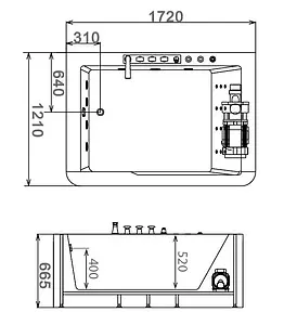 Ванна акриловая с гидромассажем Gemy 172x121 G9226 B, 2