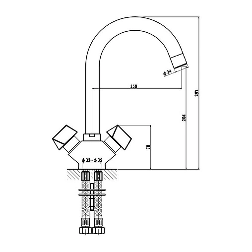 Смеситель для кухни Gross Aqua Forma хром 6015084C-B02(083022)