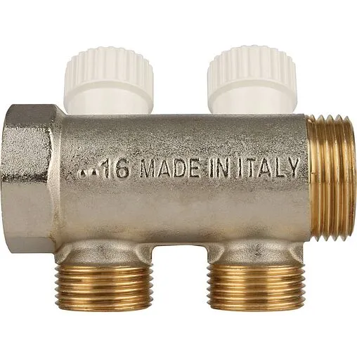 Коллектор регулирующий проходной 2 отвода 1"в/н x ¾"ек Stout SMB 6851 013402 Коллектор регулирующий проходной 2 отвода 1"в/н x ¾"ек Stout SMB 6851 013402