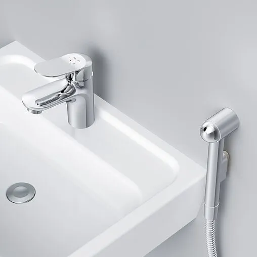 Смеситель для раковины с гигиеническим душем Am.Pm Sunny хром F85C03000 Смеситель для раковины с гигиеническим душем Am.Pm Sunny хром F85C03000