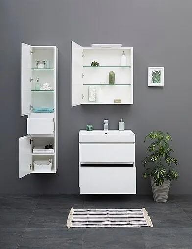 Шкаф-пенал подвесной Aquanet Бруклин 35 L белый 00209827