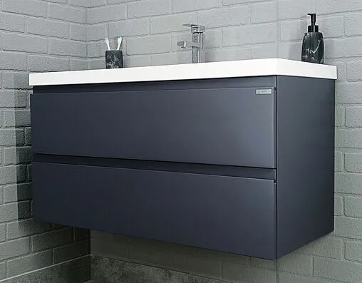 Тумба-умывальник подвесная Домино Graffo 100 графит DGr2404T+4670142930051