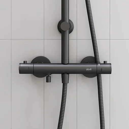 Душевая система с термостатом для ванны Dorff Futura чёрный матовый D0710522