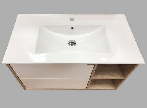 Тумба-умывальник подвесная Comforty Гамбург 90 белый/дуб сонома 00004142225CF