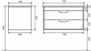 Тумба-умывальник подвесная Uperwood UPD Modul 75 чёрный матовый 393020551 Тумба-умывальник подвесная Uperwood UPD Modul 75 чёрный матовый 393020551, 2